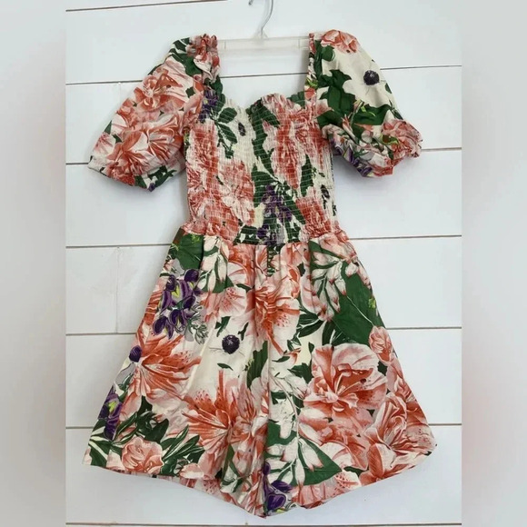 H&M Floral Puff Sleeve Romper - Picture 4 of 9